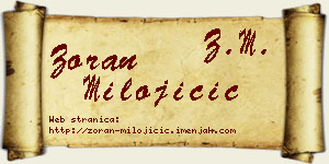 Zoran Milojičić vizit kartica